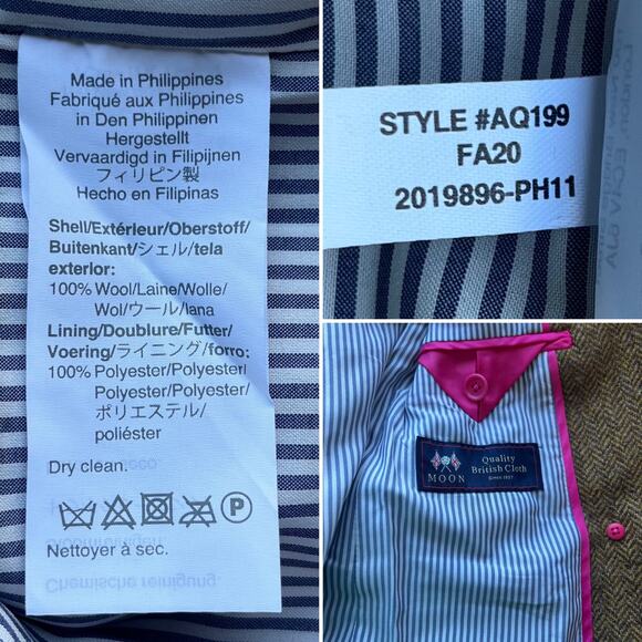 J.Crew Bristol Double Breasted Wool Herringbone Blazer Jacket Brown Size 4 - Picture 6 of 11